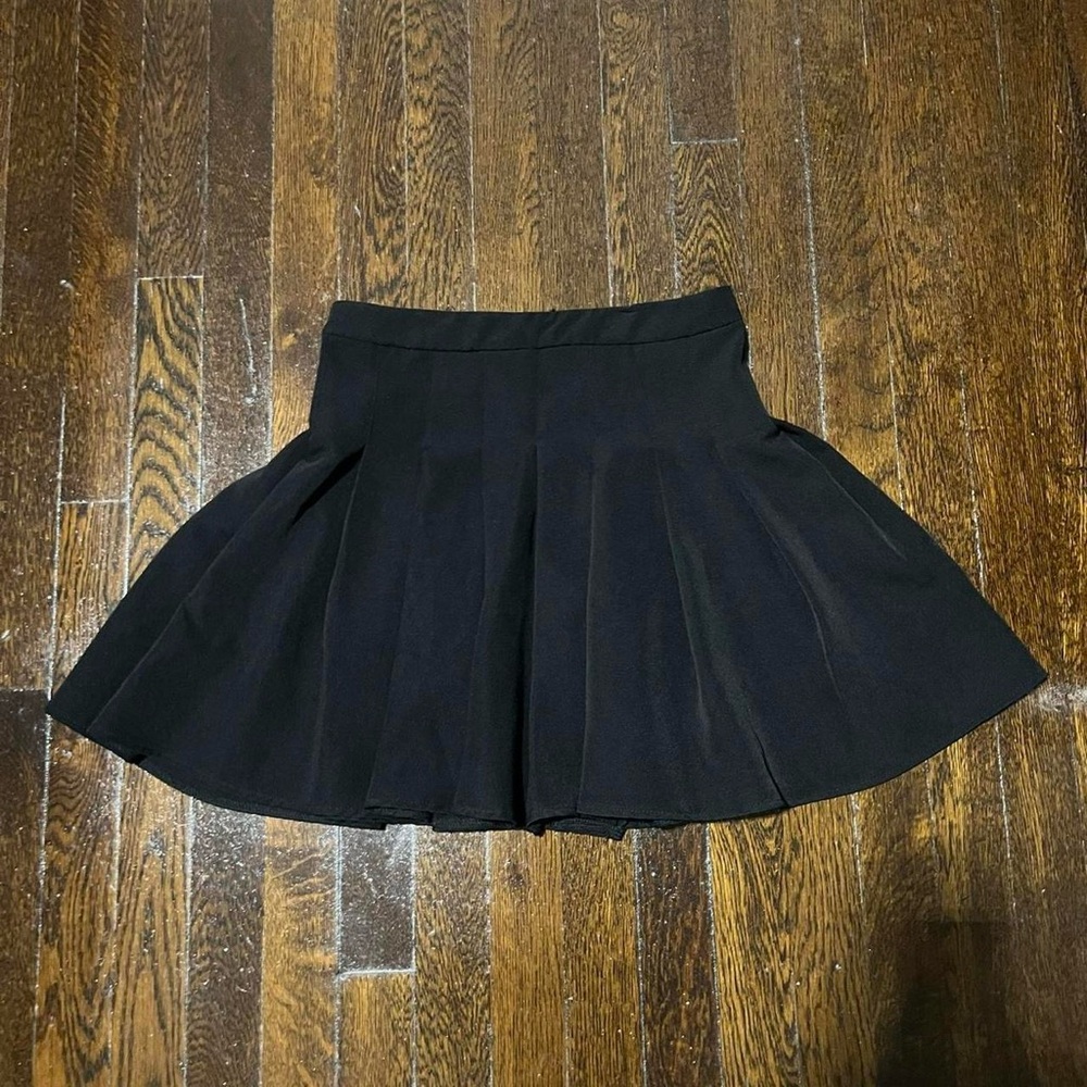 Princess Polly Black Pleated Skater Skirt